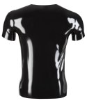 LATE X - Czarna Klasyczna Lateksowa Koszulka Unisex XL