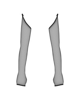 Obsessive - Seksowne Długie Czarne Rękawiczki Z Siateczki Nesari XL/2XL