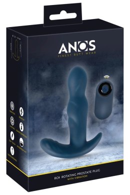 ANOS - Silikonowy Rotacyjny Masażer Prostaty + Pilot Niebieski