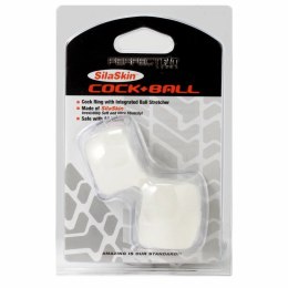 Pierścień na penisa i jądra - Perfect Fit SilaSkin Cock & Ball Clear Przezroczysty