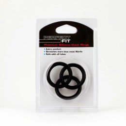Pierścienie silikonowe - Perfect Fit Silicone 3 Ring Kit XL Black
