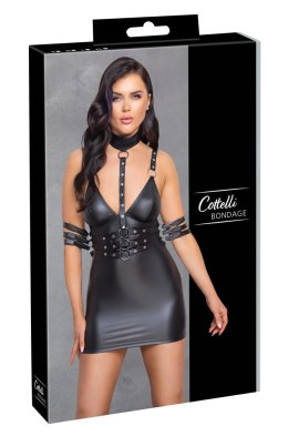 Cottelli Bondage - Elastyczna Krótka Matowa Sukienka Z Mankietami I Obrożą XL